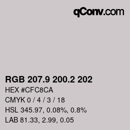 Color code: RGB 207.9 200.2 202 | qconv.com