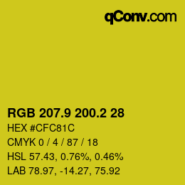 カラーコード: RGB 207.9 200.2 28 | qconv.com