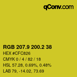 カラーコード: RGB 207.9 200.2 38 | qconv.com