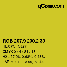 カラーコード: RGB 207.9 200.2 39 | qconv.com
