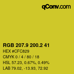 カラーコード: RGB 207.9 200.2 41 | qconv.com