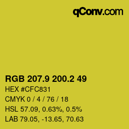カラーコード: RGB 207.9 200.2 49 | qconv.com