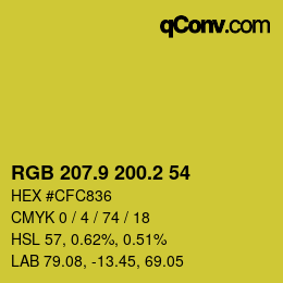 カラーコード: RGB 207.9 200.2 54 | qconv.com