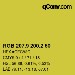 カラーコード: RGB 207.9 200.2 60 | qconv.com