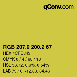 カラーコード: RGB 207.9 200.2 67 | qconv.com