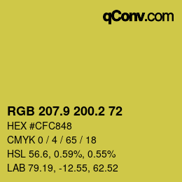 カラーコード: RGB 207.9 200.2 72 | qconv.com