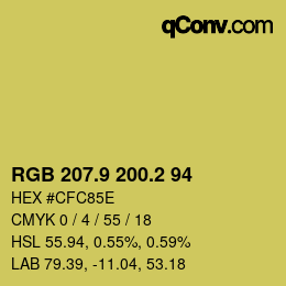 カラーコード: RGB 207.9 200.2 94 | qconv.com