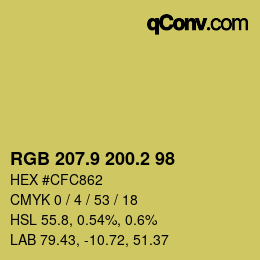 カラーコード: RGB 207.9 200.2 98 | qconv.com
