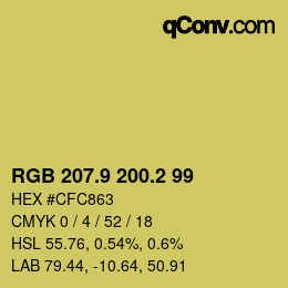 カラーコード: RGB 207.9 200.2 99 | qconv.com