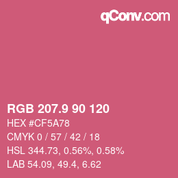 カラーコード: RGB 207.9 90 120 | qconv.com