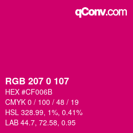 Color code: RGB 207 0 107 | qconv.com