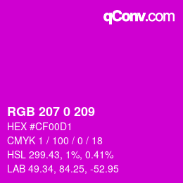 Color code: RGB 207 0 209 | qconv.com
