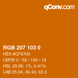 Farbcode: RGB 207 103 0 | qconv.com