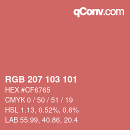 Color code: RGB 207 103 101 | qconv.com