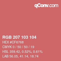 Color code: RGB 207 103 104 | qconv.com
