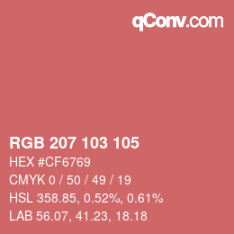 Color code: RGB 207 103 105 | qconv.com