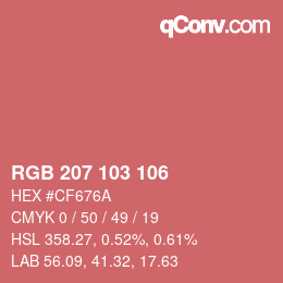 Color code: RGB 207 103 106 | qconv.com