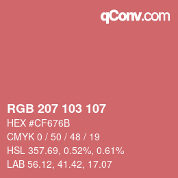 カラーコード: RGB 207 103 107 | qconv.com