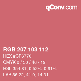 Color code: RGB 207 103 112 | qconv.com