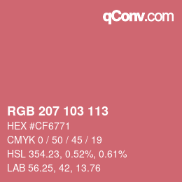 カラーコード: RGB 207 103 113 | qconv.com