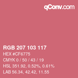 カラーコード: RGB 207 103 117 | qconv.com