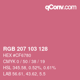 カラーコード: RGB 207 103 128 | qconv.com