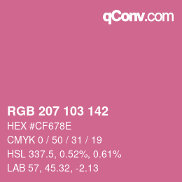 Color code: RGB 207 103 142 | qconv.com