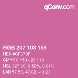 Color code: RGB 207 103 159 | qconv.com