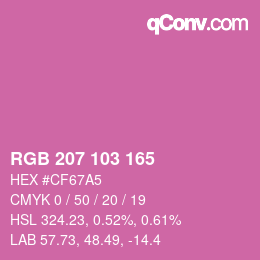 Color code: RGB 207 103 165 | qconv.com