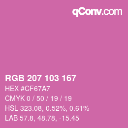 Color code: RGB 207 103 167 | qconv.com