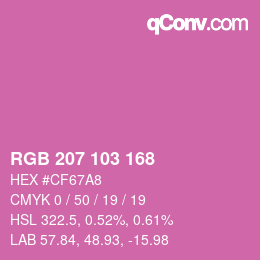 Color code: RGB 207 103 168 | qconv.com