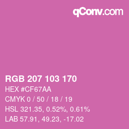 Color code: RGB 207 103 170 | qconv.com