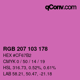 Color code: RGB 207 103 178 | qconv.com