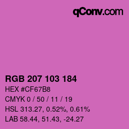 Color code: RGB 207 103 184 | qconv.com