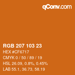颜色代码: RGB 207 103 23 | qconv.com