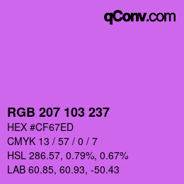 カラーコード: RGB 207 103 237 | qconv.com