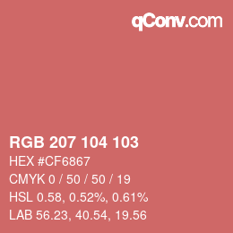 カラーコード: RGB 207 104 103 | qconv.com