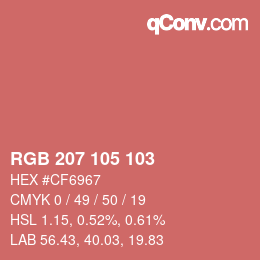 Color code: RGB 207 105 103 | qconv.com