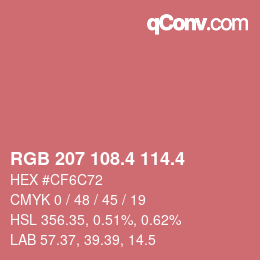 カラーコード: RGB 207 108.4 114.4 | qconv.com
