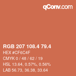 カラーコード: RGB 207 108.4 79.4 | qconv.com