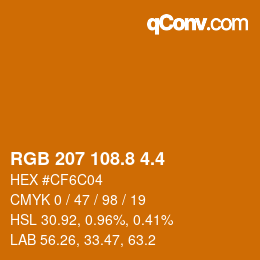カラーコード: RGB 207 108.8 4.4 | qconv.com