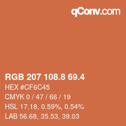 カラーコード: RGB 207 108.8 69.4 | qconv.com
