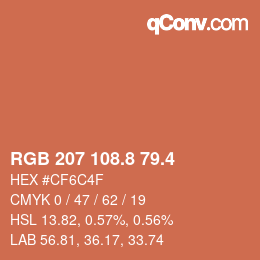 カラーコード: RGB 207 108.8 79.4 | qconv.com