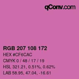 Farbcode: RGB 207 108 172 | qconv.com