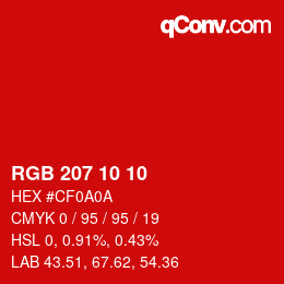 Color code: RGB 207 10 10 | qconv.com