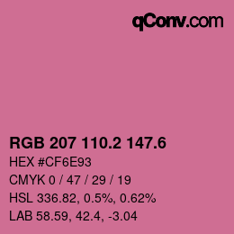 カラーコード: RGB 207 110.2 147.6 | qconv.com