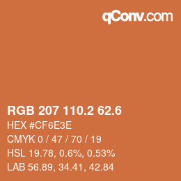 カラーコード: RGB 207 110.2 62.6 | qconv.com