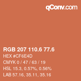 カラーコード: RGB 207 110.6 77.6 | qconv.com
