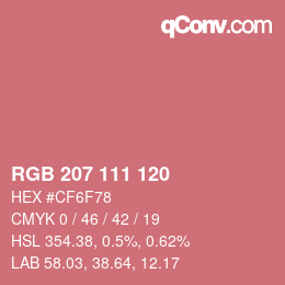 Color code: RGB 207 111 120 | qconv.com