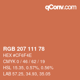 カラーコード: RGB 207 111 78 | qconv.com